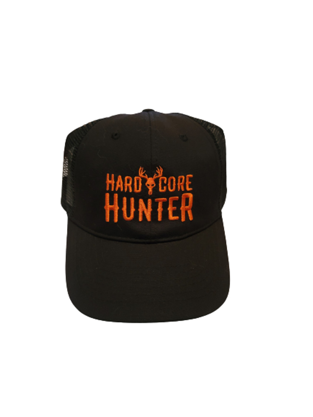 Hard Core Hunter Hat Black Orange Hunting Cap One Size Adjustable Snapback